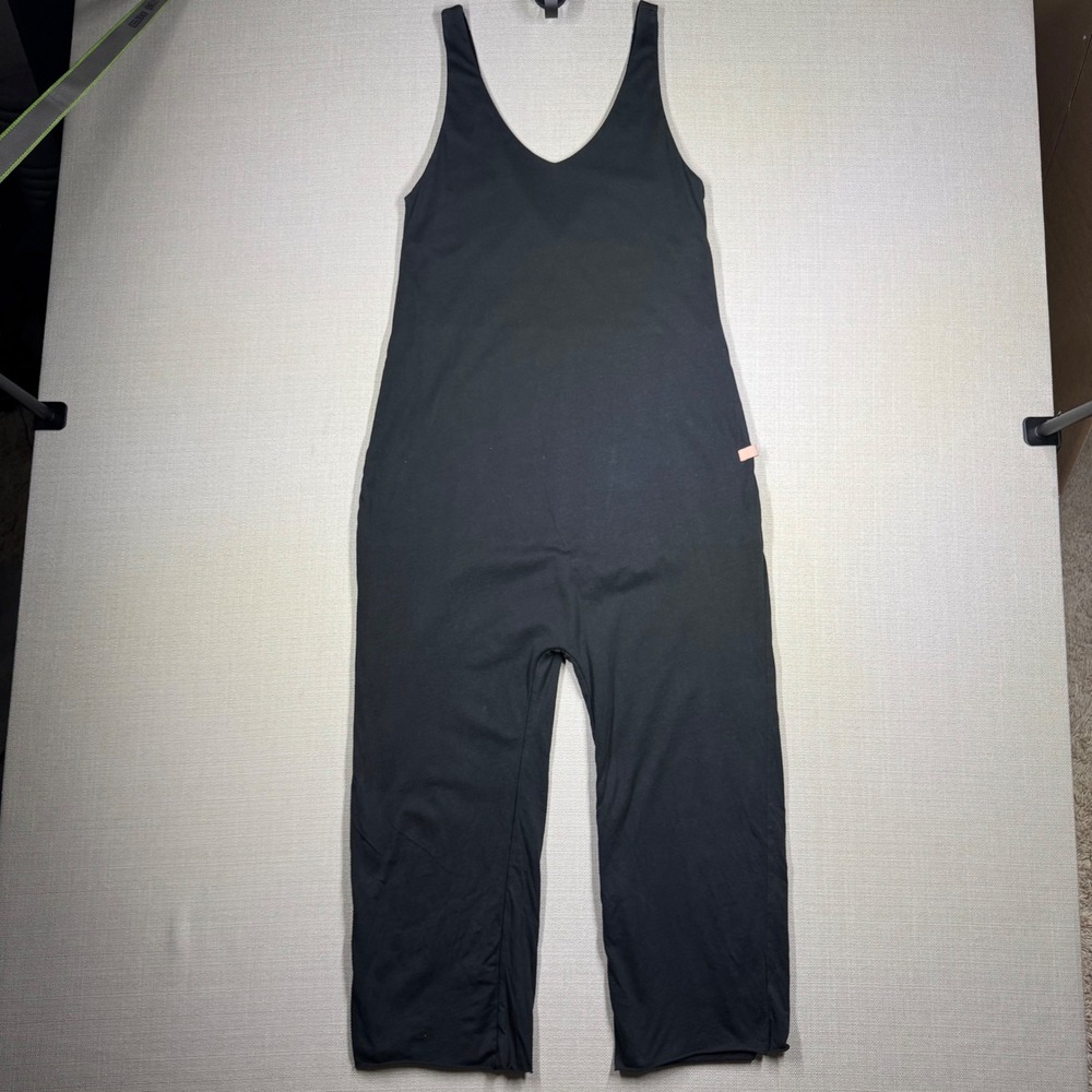 Lunya Womens Organic Pima Cotton Wide Leg Jumpsuit Romper Black Size XS